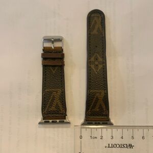 Louis Vuitton print leather adjustable watch strap